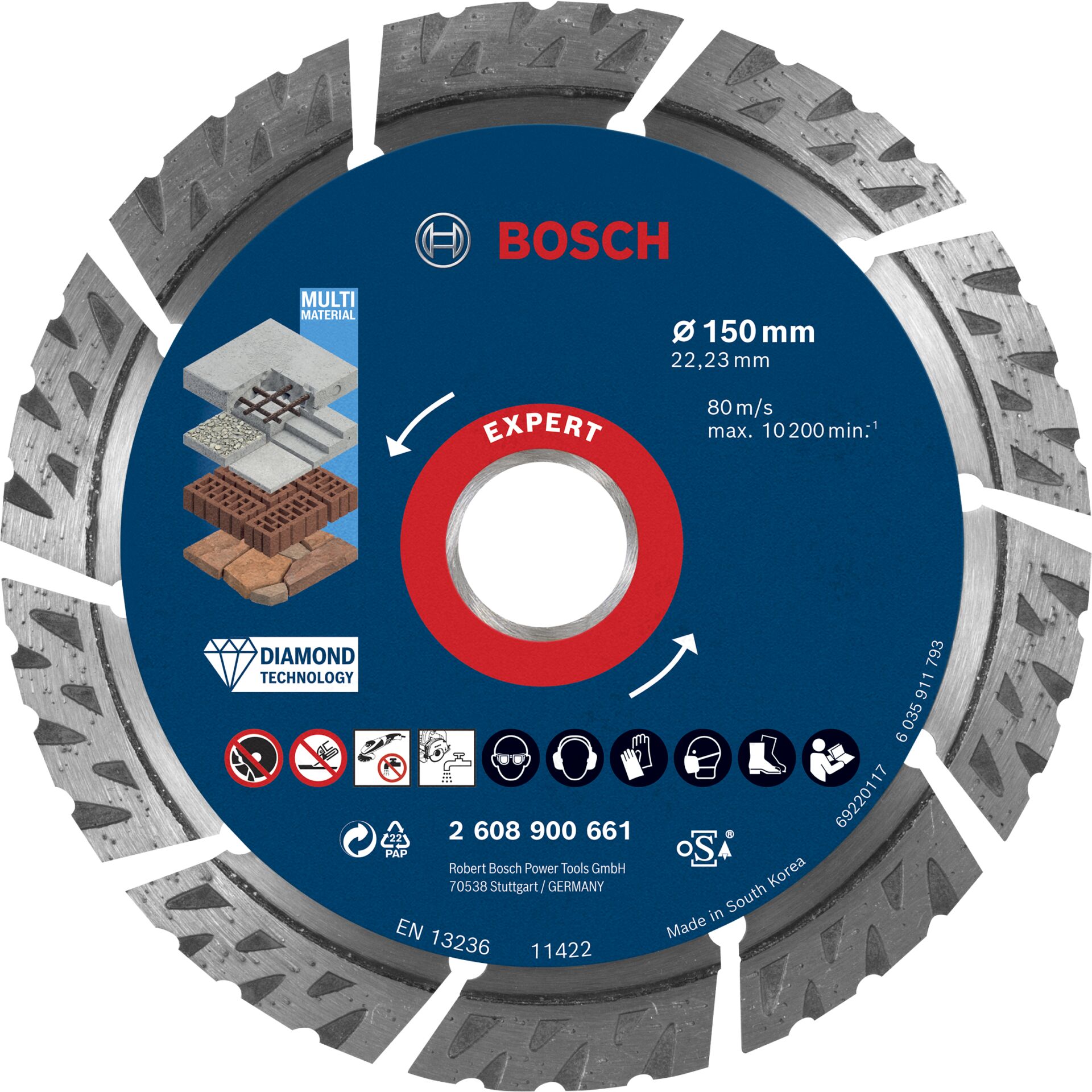Bosch EXPERT Multi Material Diamant 150x22.23x2.4x12 Bosch EXPERT Multi Material Diamant 150x22.23x2.4x12
