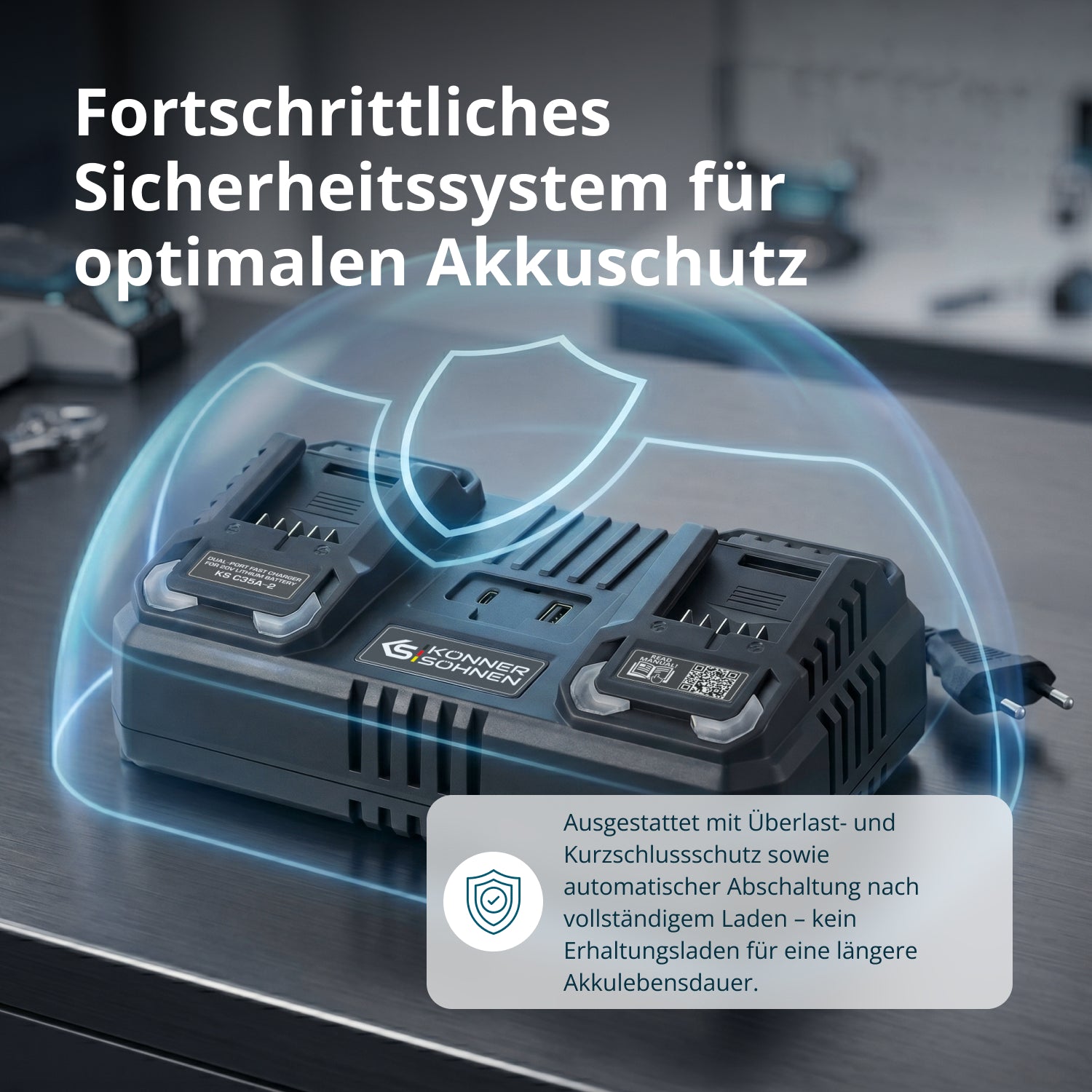 Doppel-Ladegerät für Akkus 20V KS C35A-2