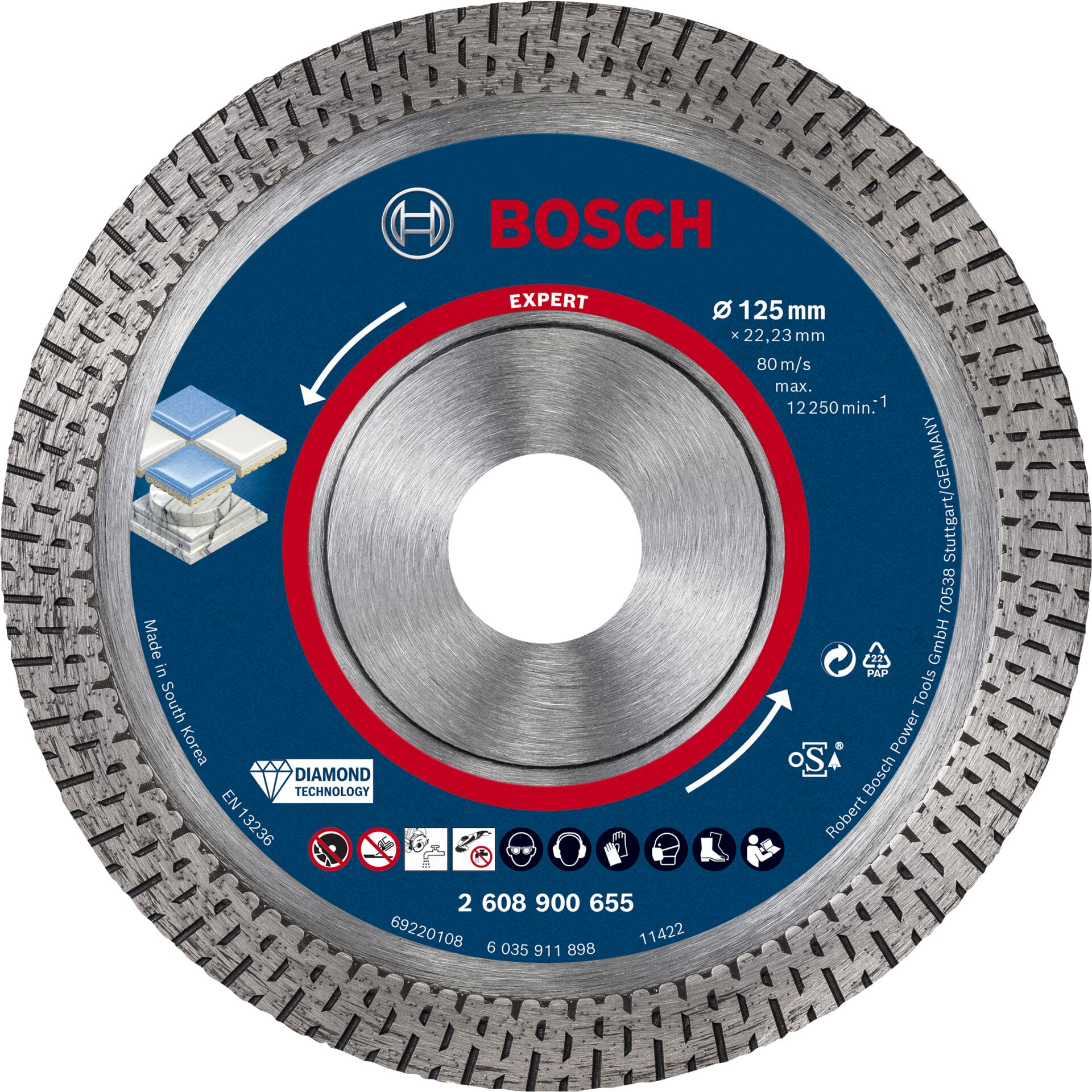 Bosch EXPERT HardCeramic Diamant Trennscheibe 125x22.23x1.4x10 Bosch EXPERT HardCeramic Diamant Trennscheibe 125x22.23x1.4x10