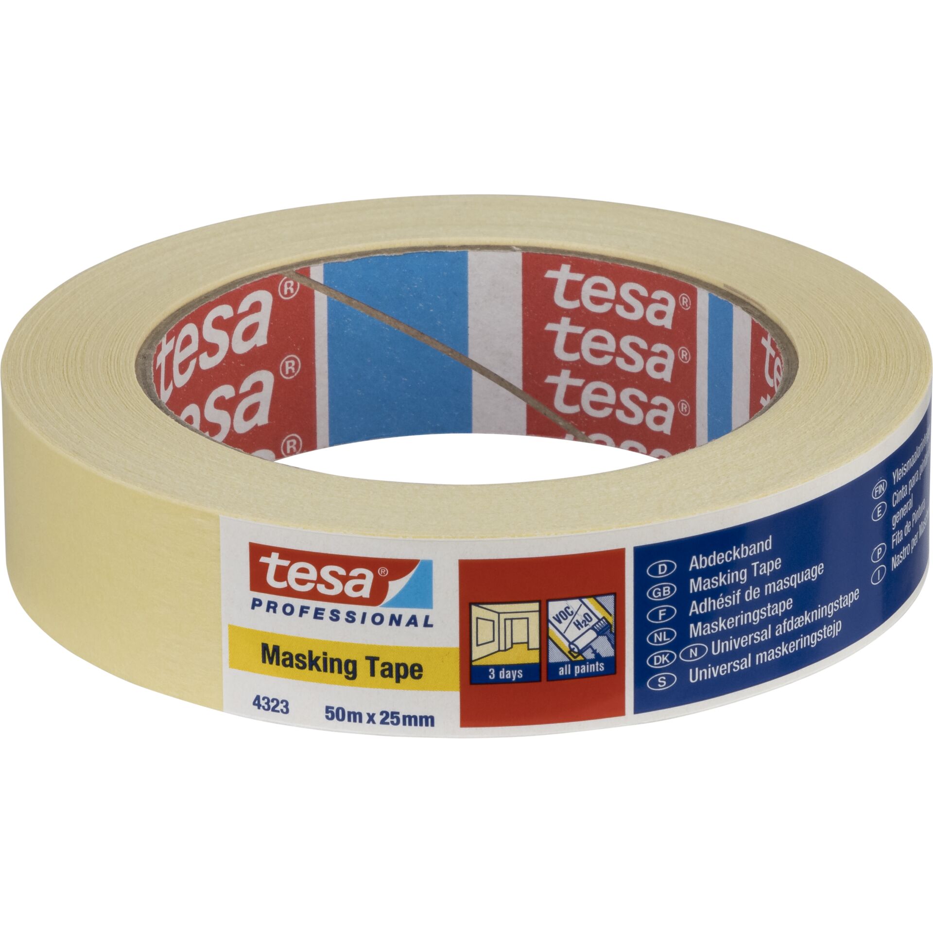 Tesa Kreppband 50m x 25mm Standard beige 04323 Tesa Kreppband 50m x 25mm Standard beige 04323