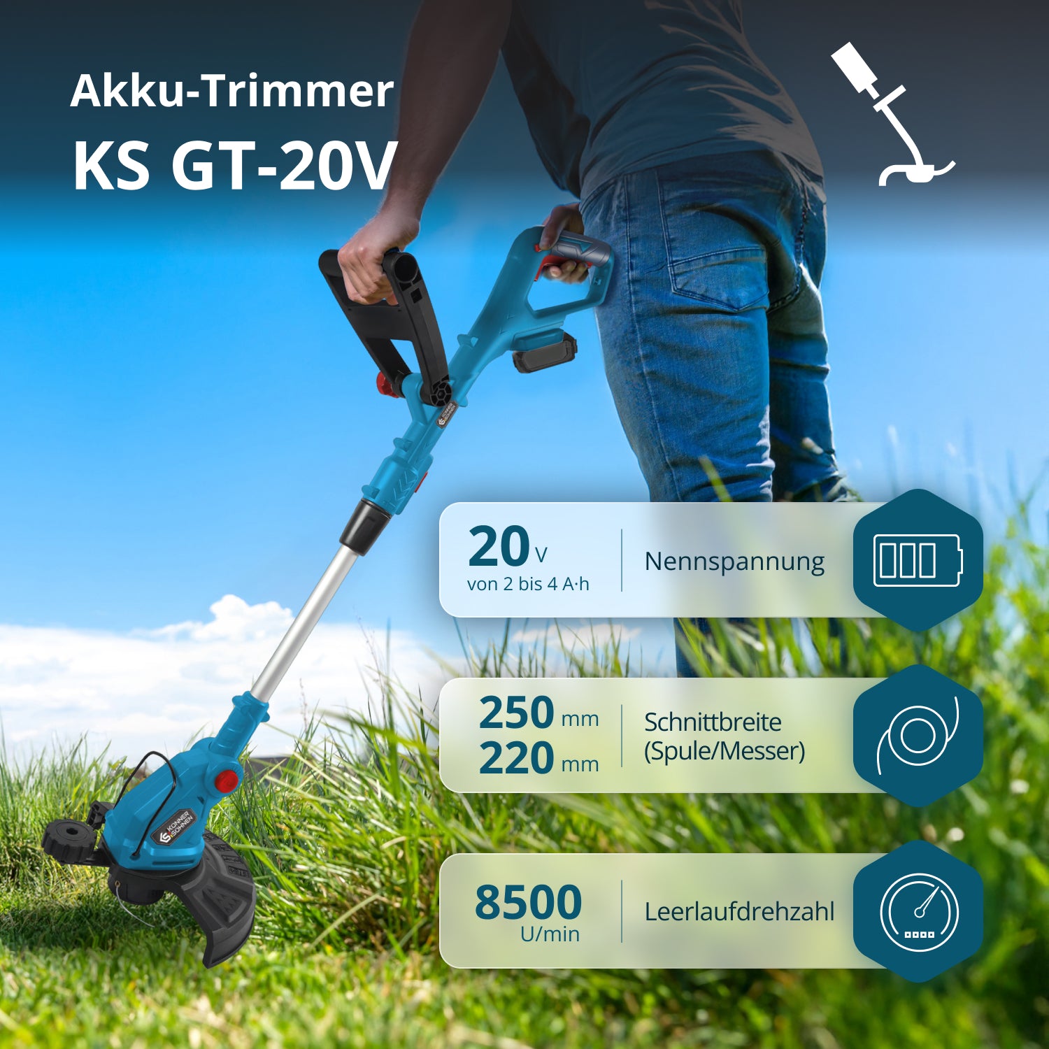 Akku-Rasentrimmer KS GT-20V