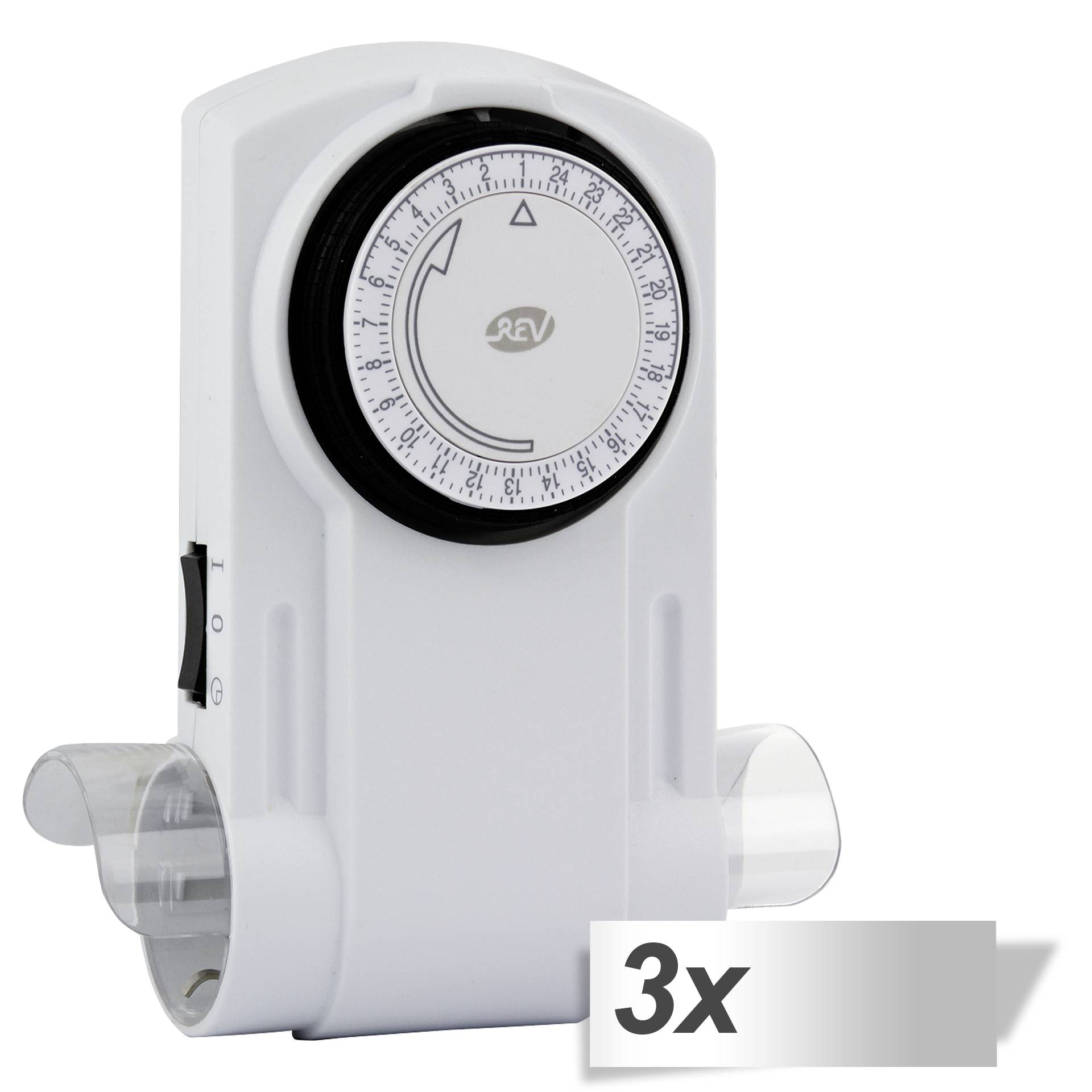 3x REV Zeitschaltuhr mechanisch 2-fach weiß