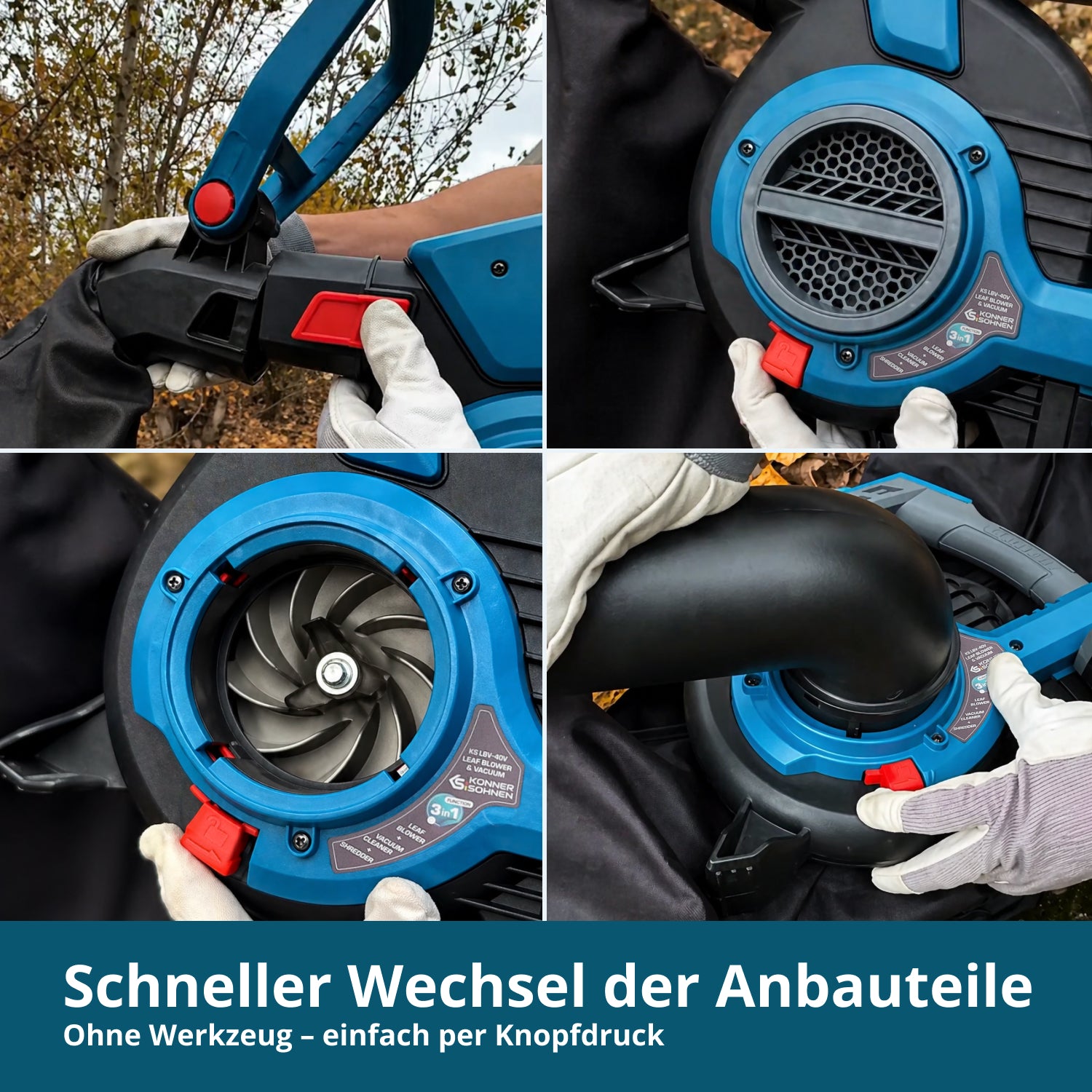 Akku-Gartensauger mit Laubzerkleinerungsfunktion KS LBV-40V