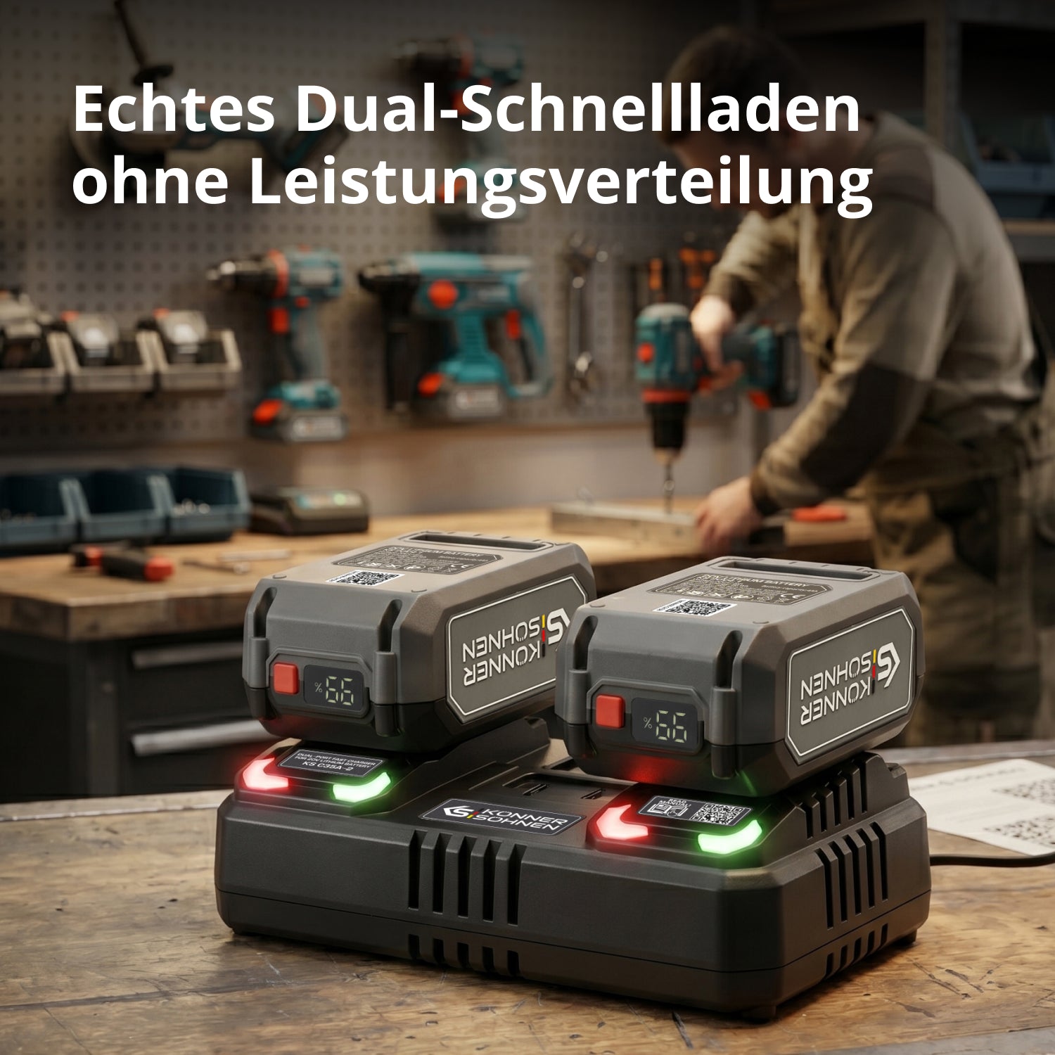 Doppel-Ladegerät für Akkus 20V KS C35A-2