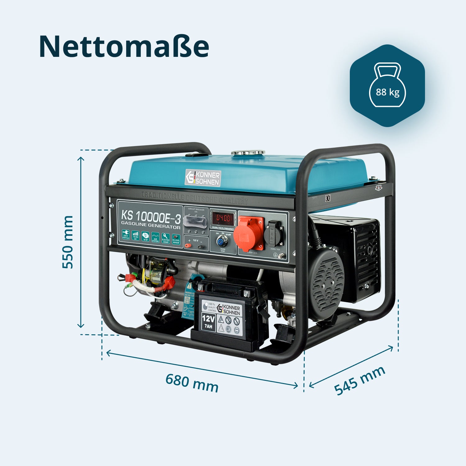 Benzin-Generator "Könner & Söhnen" KS 10000E-3