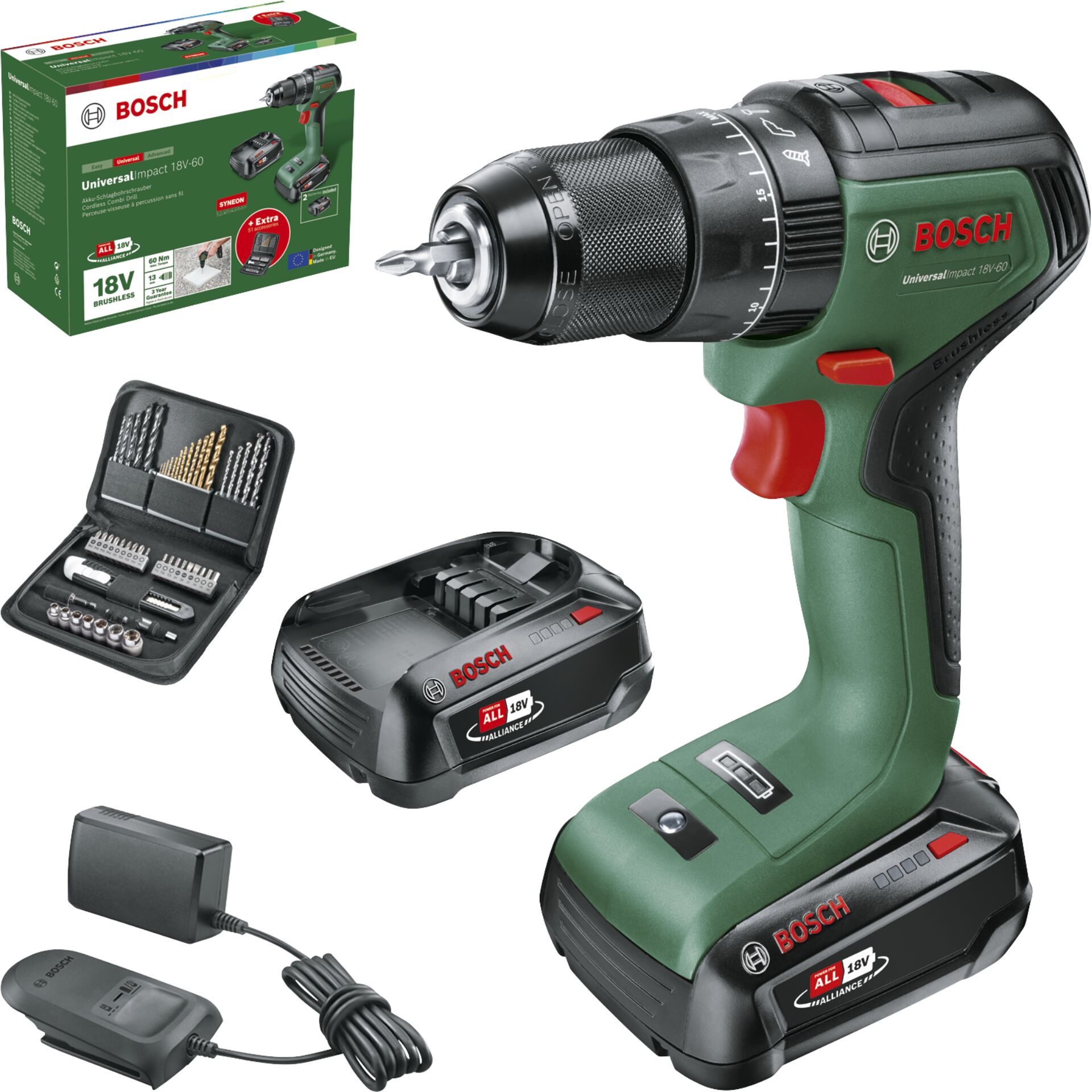 Bosch UniversalImpact 18V-60 Akku-Schlagbohrmaschine
