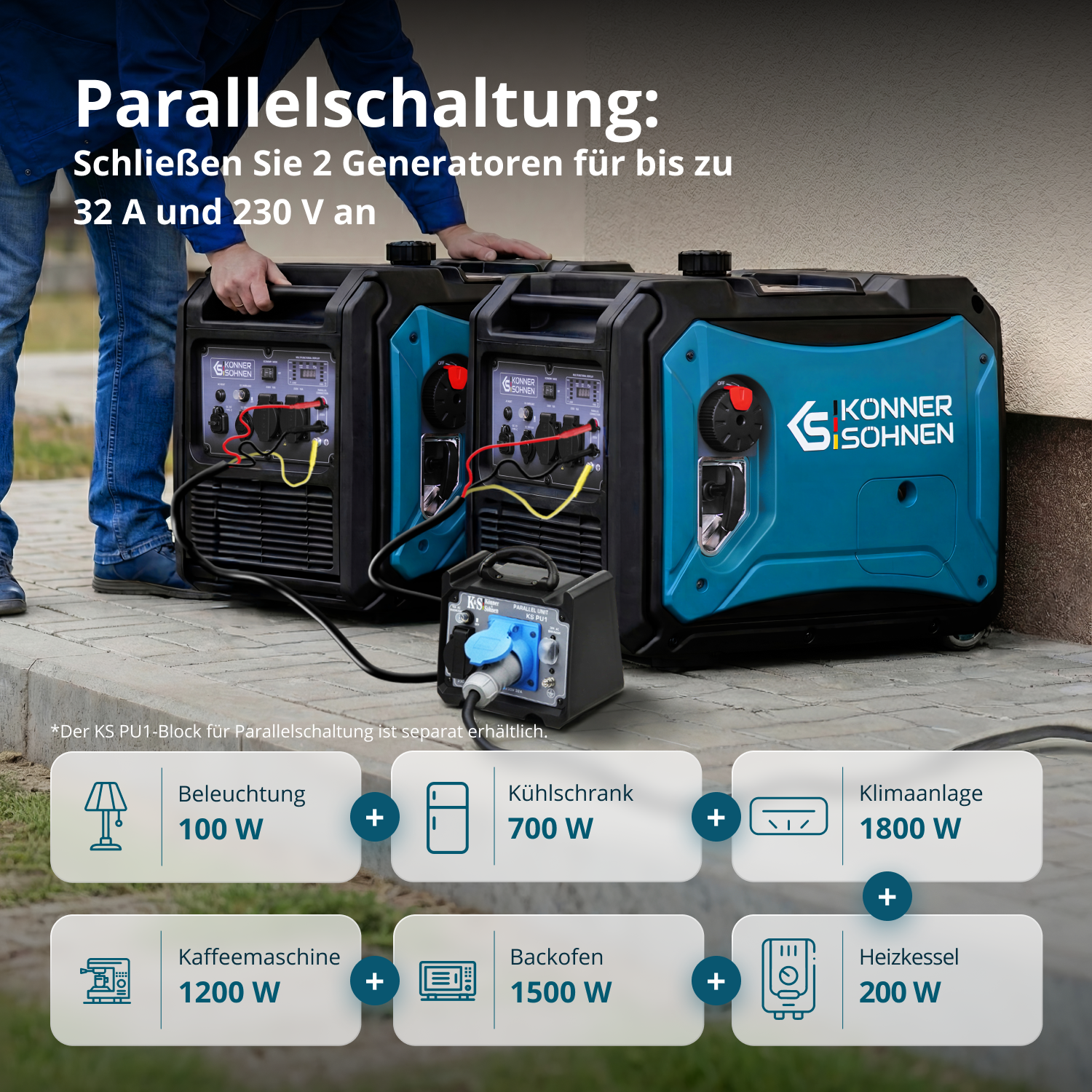 Könner & Söhnen LPG/Benzin-Inverter-Generator KS 4000iEG S