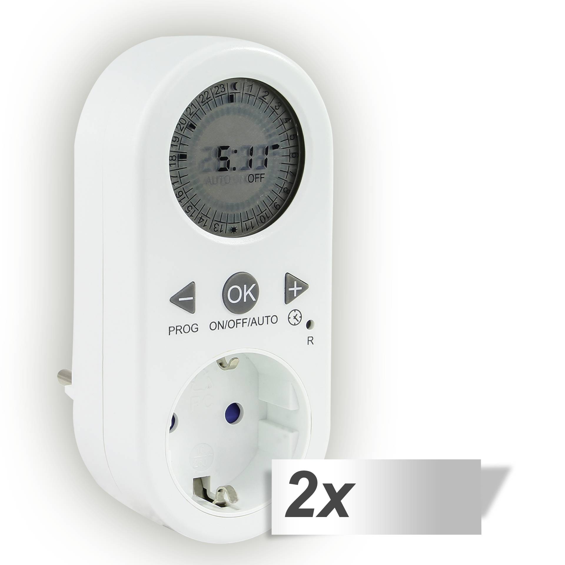 2x REV Zeitschaltuhr digital mit LCD-Anzeige weiß 2x REV Zeitschaltuhr digital mit LCD-Anzeige weiß
