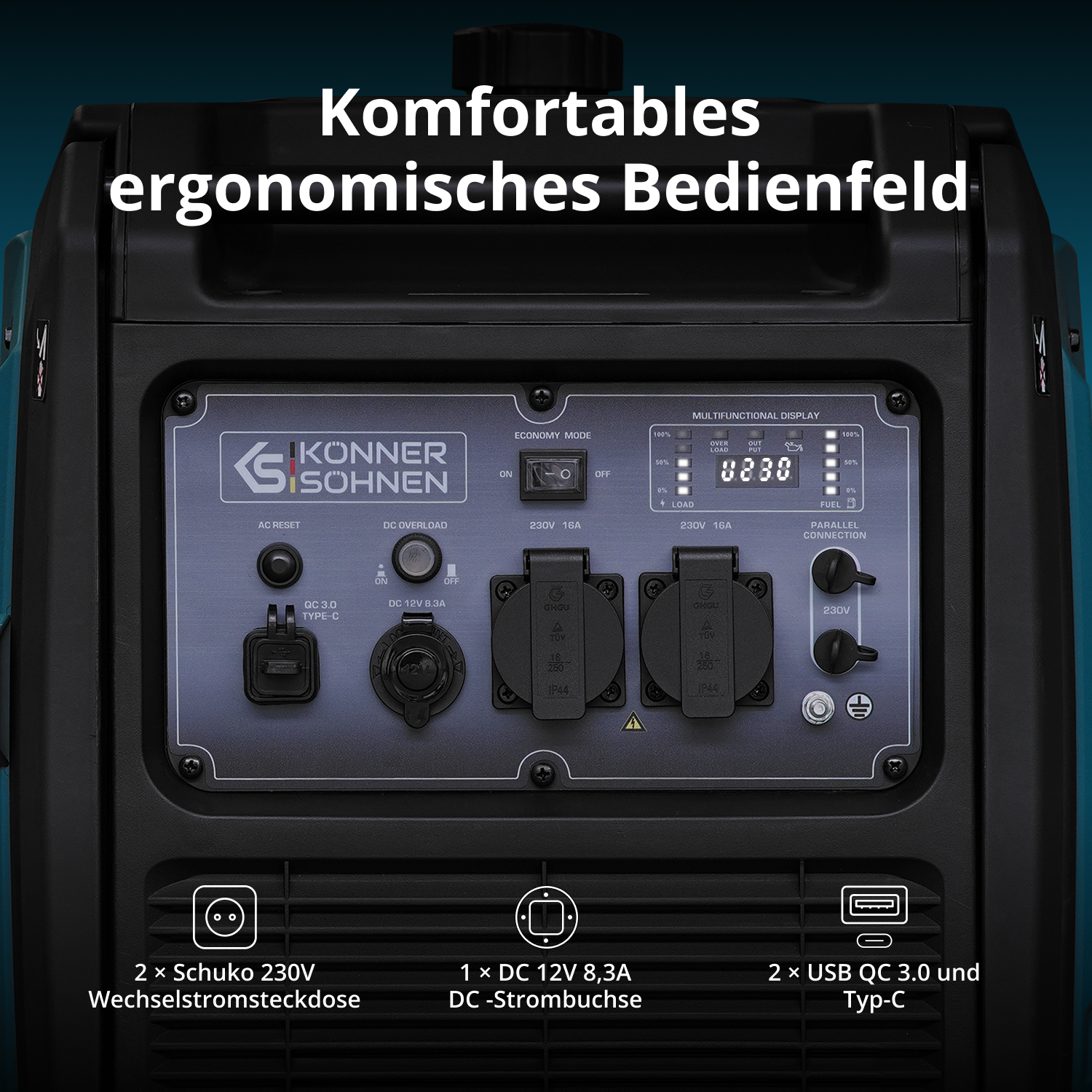 Könner & Söhnen LPG/Benzin-Inverter-Generator KS 4000iEG S