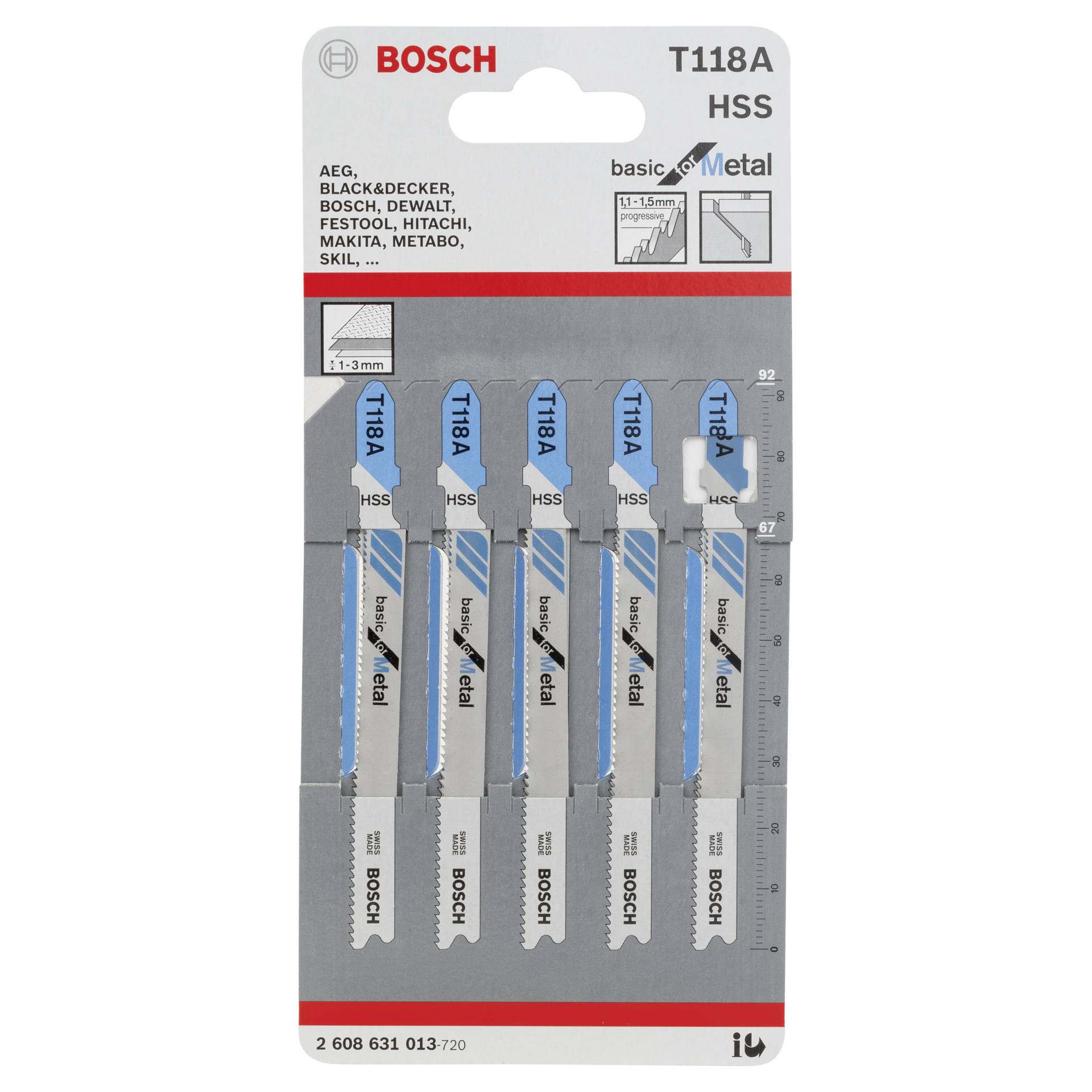 Bosch 5 Stichsägeblätter T 118 A Bosch 5 Stichsägeblätter T 118 A