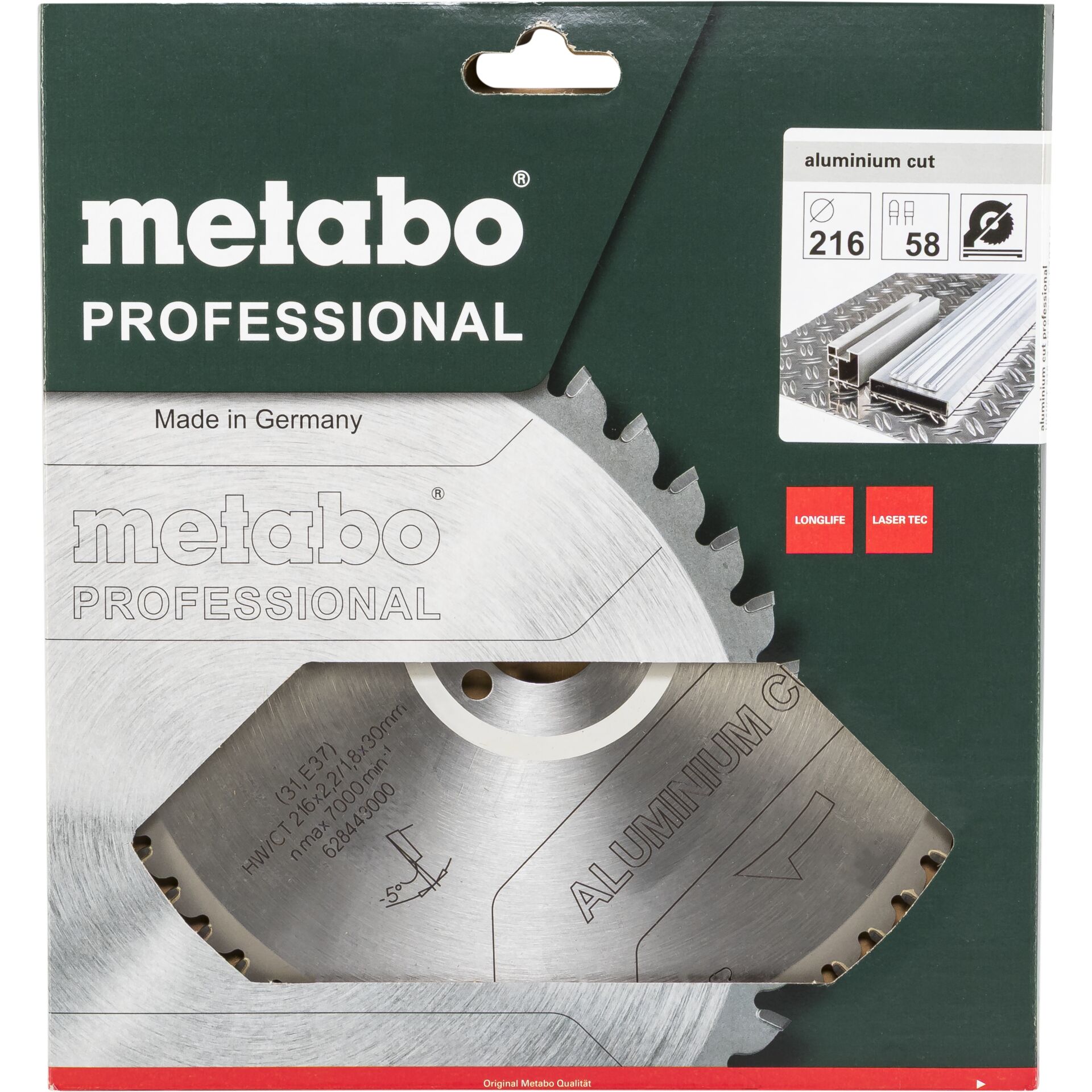 Metabo AluminiumCutProf 216x30 5 8FZ/TZ 5neg Metabo AluminiumCutProf 216x30 5 8FZ/TZ 5neg