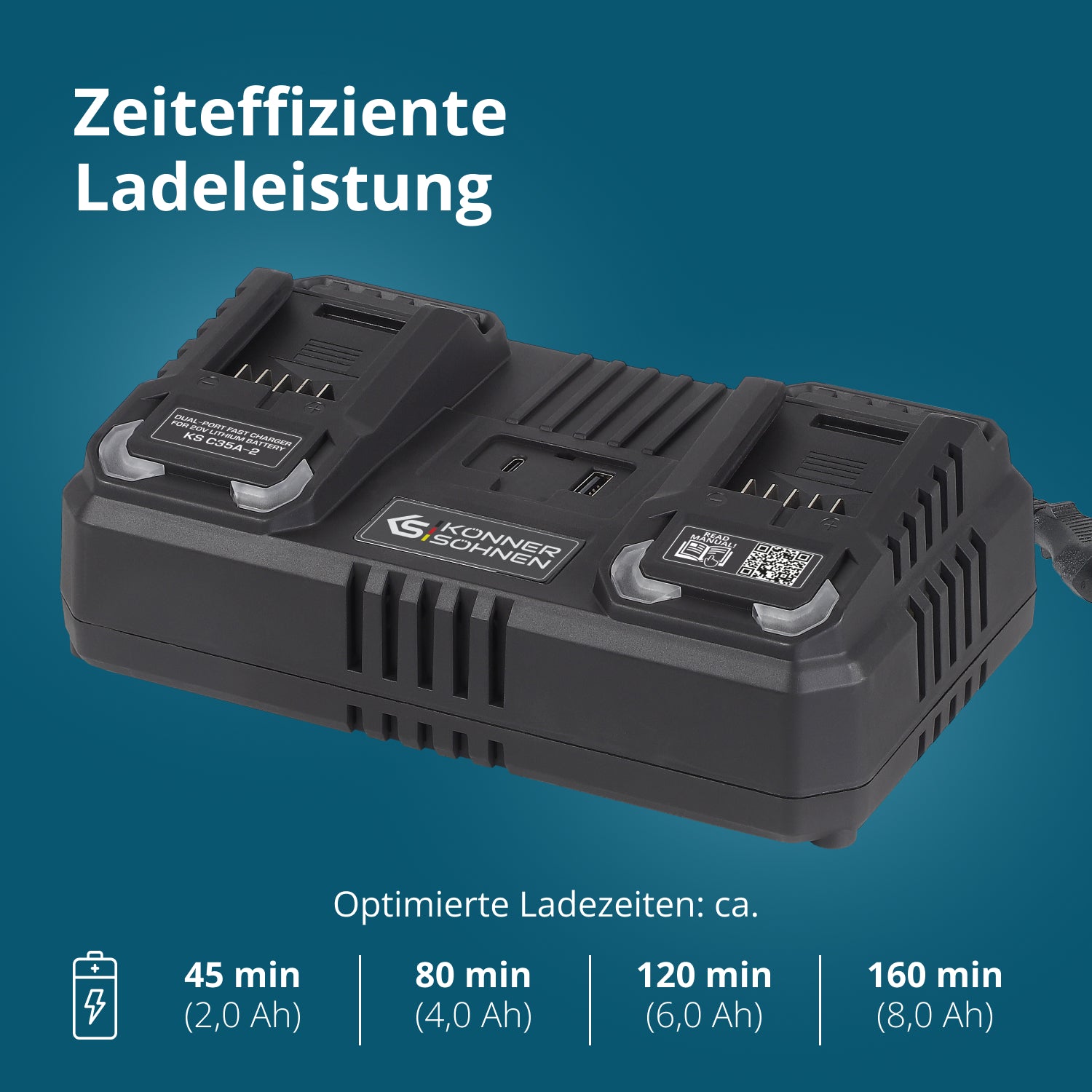 Doppel-Ladegerät für Akkus 20V KS C35A-2